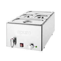 Apuro Bain-Marie with Tap & Pans 2x GN 1/3 2x GN 1/6