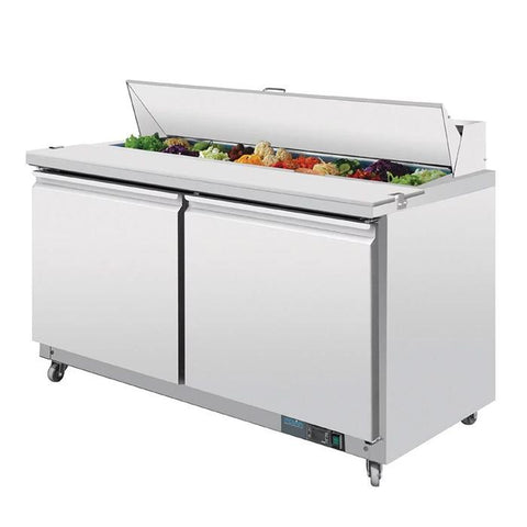 Polar 527L G-Series 2 Door Prep Counter Fridge Stainless Steel