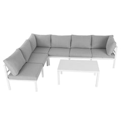 ICE Group Outdoor White Modern 7 Piece Lounge Set