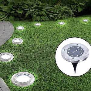 ICE Group 12x Solar Powered LED Buried Inground Recessed Light Garden Outdoor Deck Path